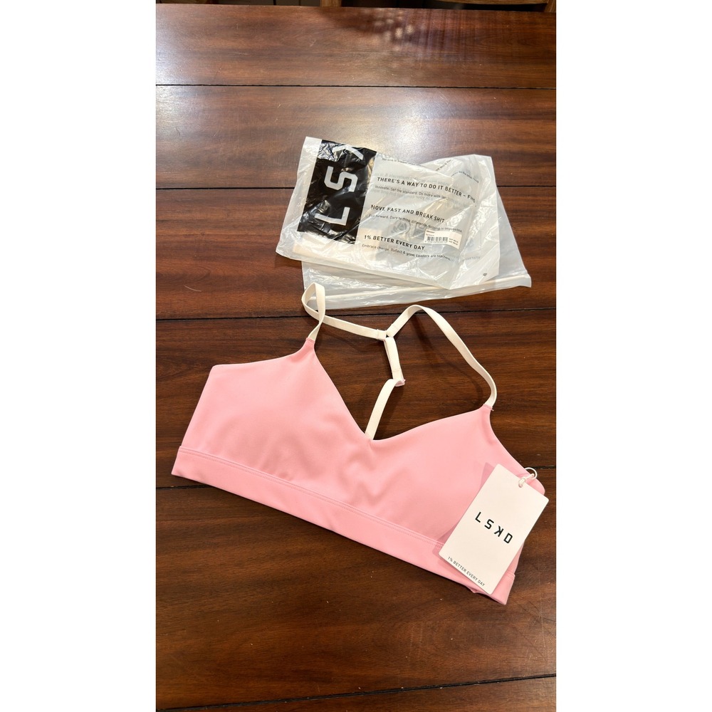 LSKD Infinity Sports Bra Pink Rose Low Support V-Neck Womens Medium NEW NWT - Picture 13 of 16